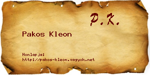Pakos Kleon névjegykártya